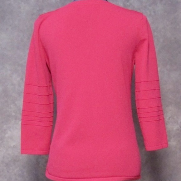 Cable & Gauge Bright Pink Knit Top Size S - Picture 2 of 2
